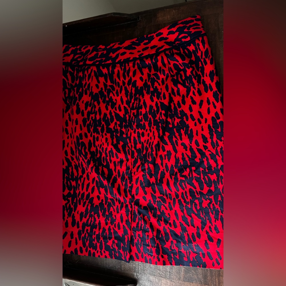 Red and Navy Blue Limited  Animal Print Skirt Size 8